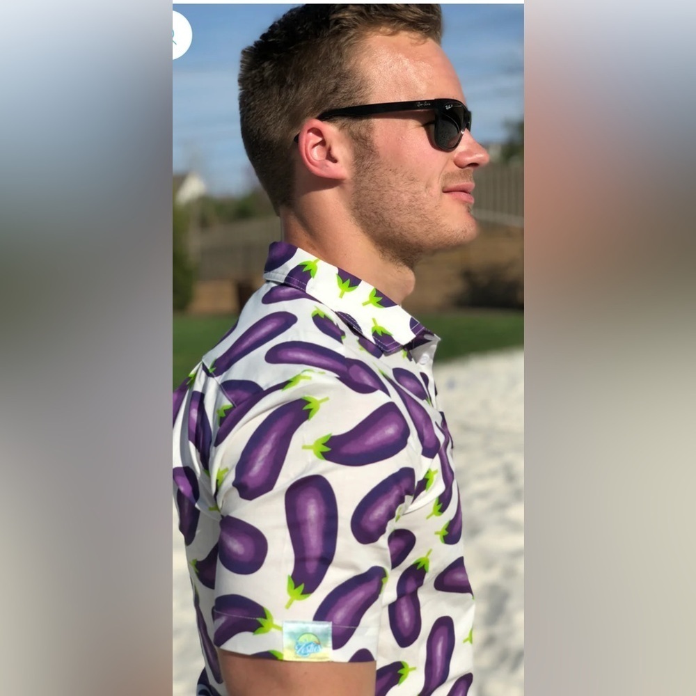 ZESTIES MALE ROMPER-EGGPLANT COTTON/SPANDEX BLEND, STRETCHY Sz. S. QUIRKY - Picture 10 of 10